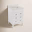Ensemble de meuble-lavabo simple 24 po avec armoire blanche et comptoir en marbre d'ingénierie Francfort-695643211-745017081