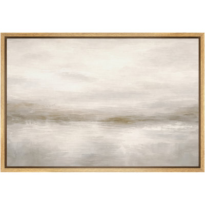 Minimalist Neutral Landscape Artwork, Bedroom Pictures, Framed Canvas Giclee Print Wall Art