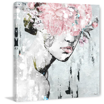 " Pink Flower Bloom " by Parvez Taj Painting Print