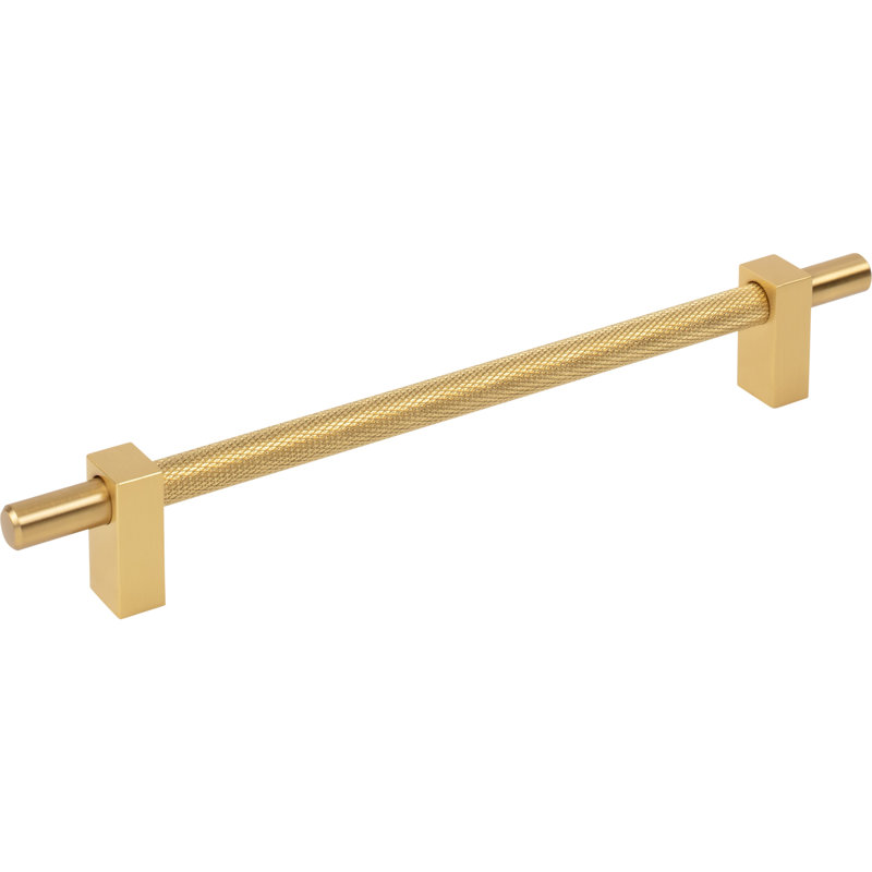 Larkin 3 Knurled Center Bar Pull, Brushed Gold, 3 3/4"
