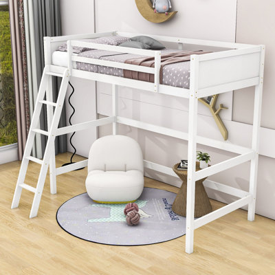 Gionny Twin Size Wood Loft Bed With Ladder
