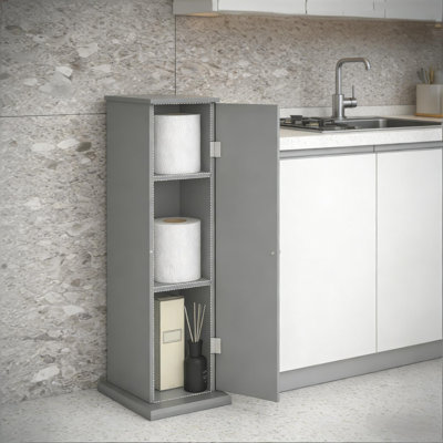 Armoire de coin, armoire de rangement à 3 niveaux, petite armoire à papier hygiénique