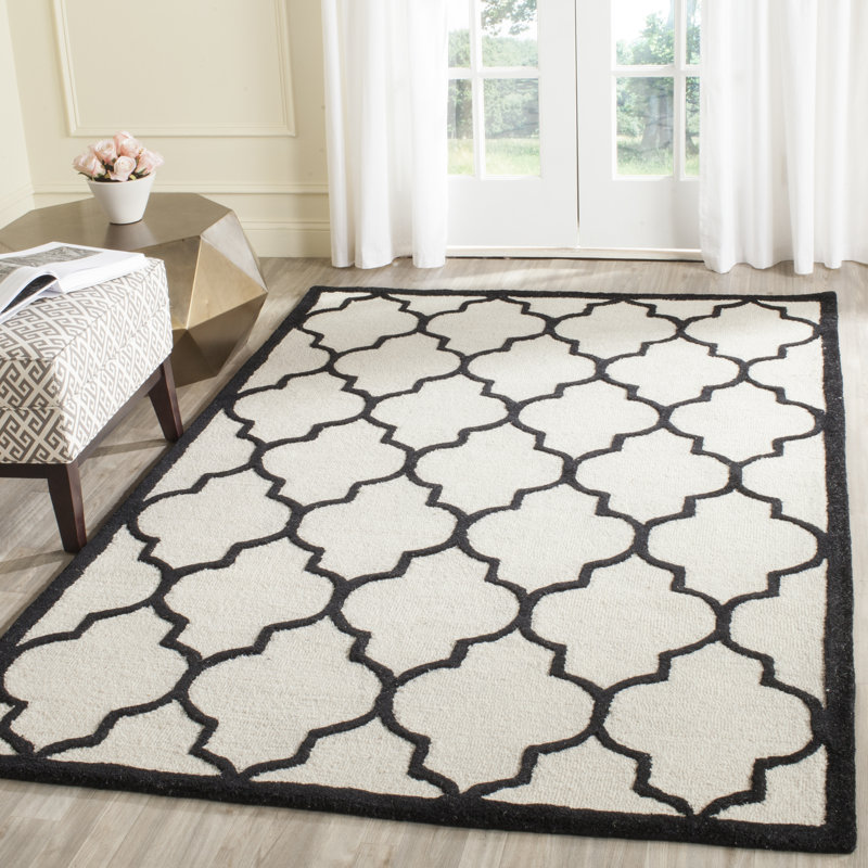 Cannen Hand Tufted Wool Geometric Rug, Rectangle 6' x 9'
