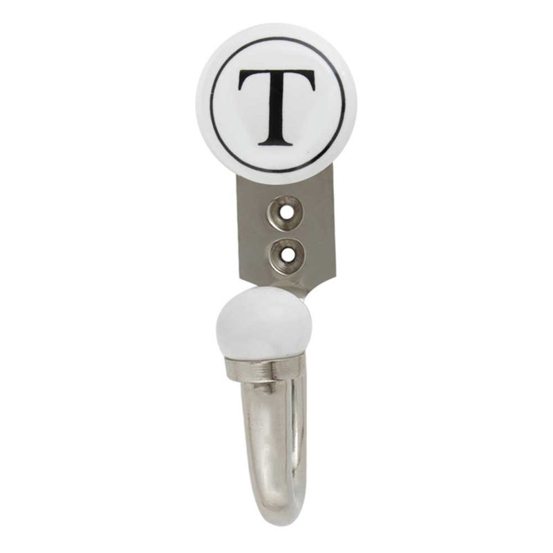 Letter T Ceramic Wall Hook