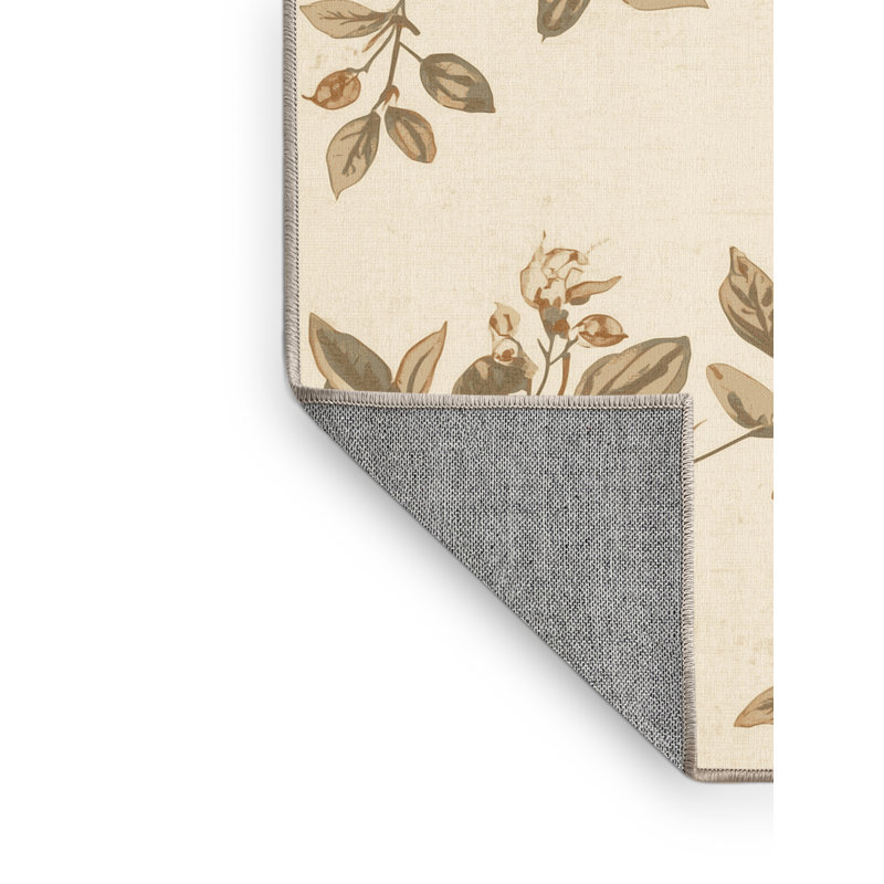 Tapis lavable à la machine à motif rétro style campagne française Orlandra, 2 pi x 3 pi