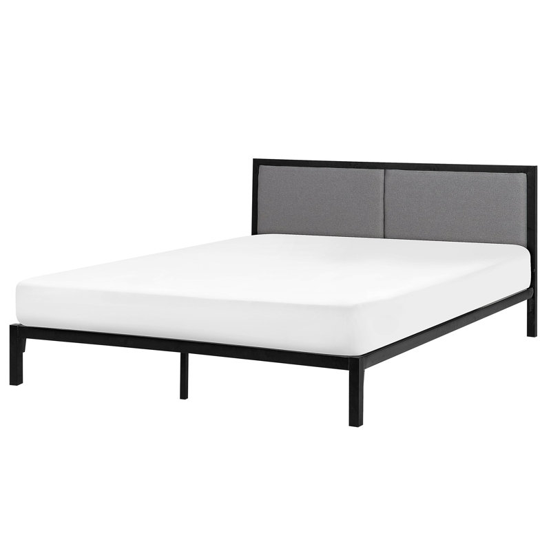 Primmer Upholstered Bed, European Kingsize (160 x 200 cm), Black