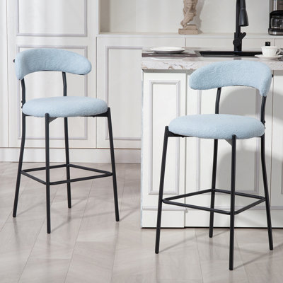 Tabourets de bar en tissu Teddy