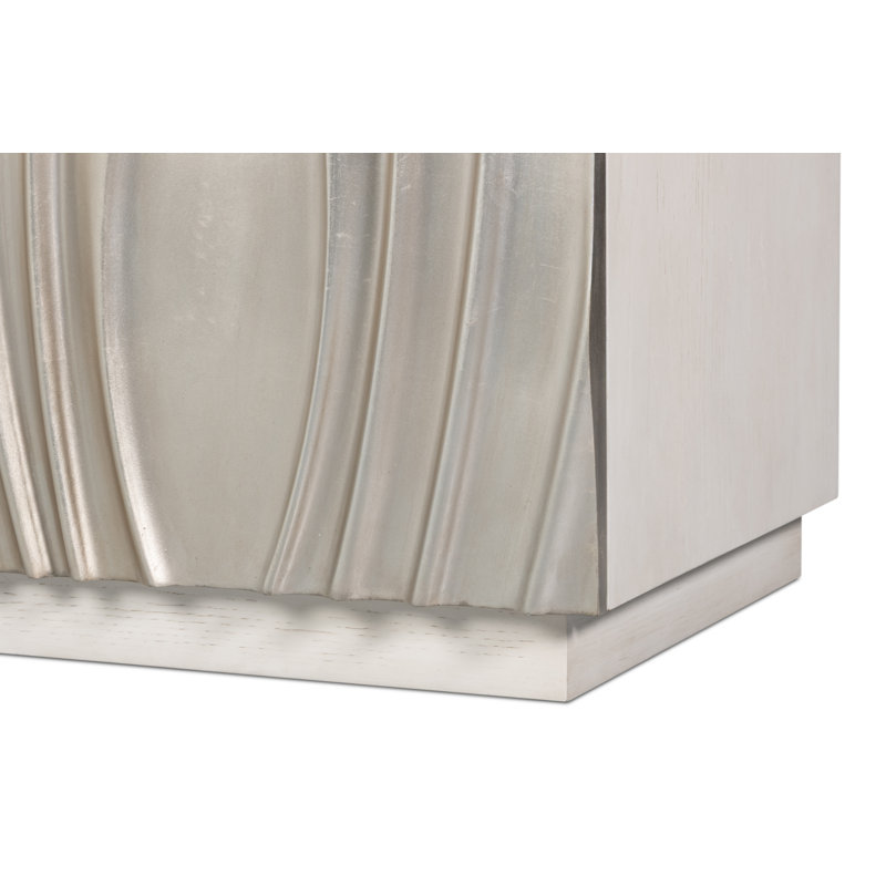 Capriole 86'' W Solid Wood, White/Silver