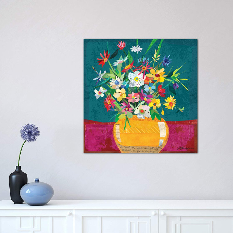 Collage Flower Pot Still Life by Traci Anderson - Wrapped Canvas Print, 45.72cm H x 45.72cm W x 1.91cm D
