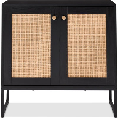 2-Door Rattan Storage Cabinet, Accent Furniture, Multifunctional Cupboard For Living Room, Hallway, Kitchen, Sideboard, Buffet Table W/Non-Scratch Foo -  Bayou Breeze, B3F478F61DE54E3E82F40A41332EFE83