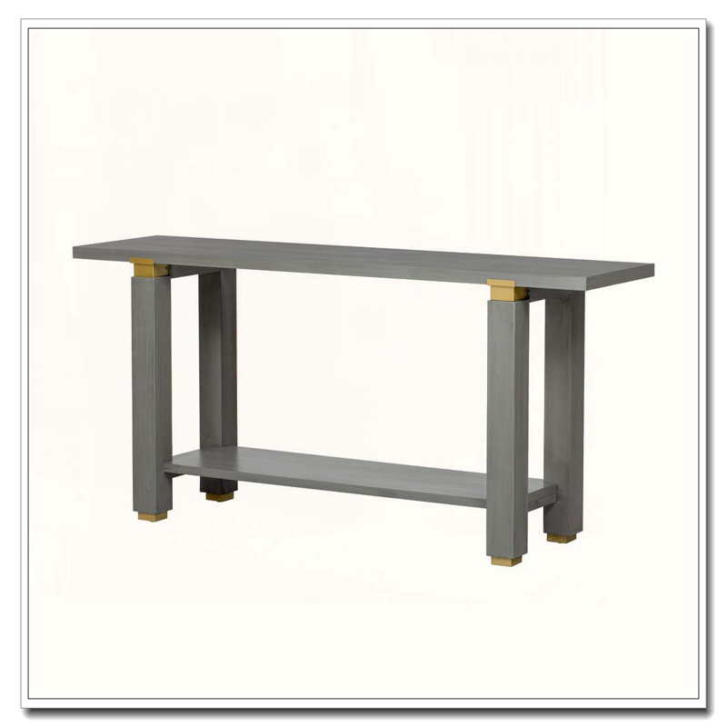 Console 62,2 "Modern Minimalist Console, table d'entrée en bois massif, Gris