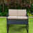 Coussin beige, structure noire