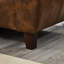 59 po, cuir PU brun respirant, conception moderne, avec rangement, structure en bois massif, grand accoudoir à coussin de dossier, coussin de siège à ressorts,