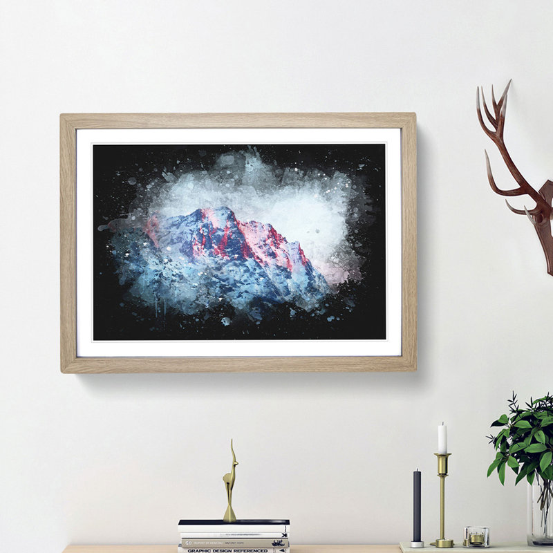 Mountain Peak in Russia - Picture Frame Graphic Art Print, Oak Framed, 62cm H x 87cm W x 2cm D
