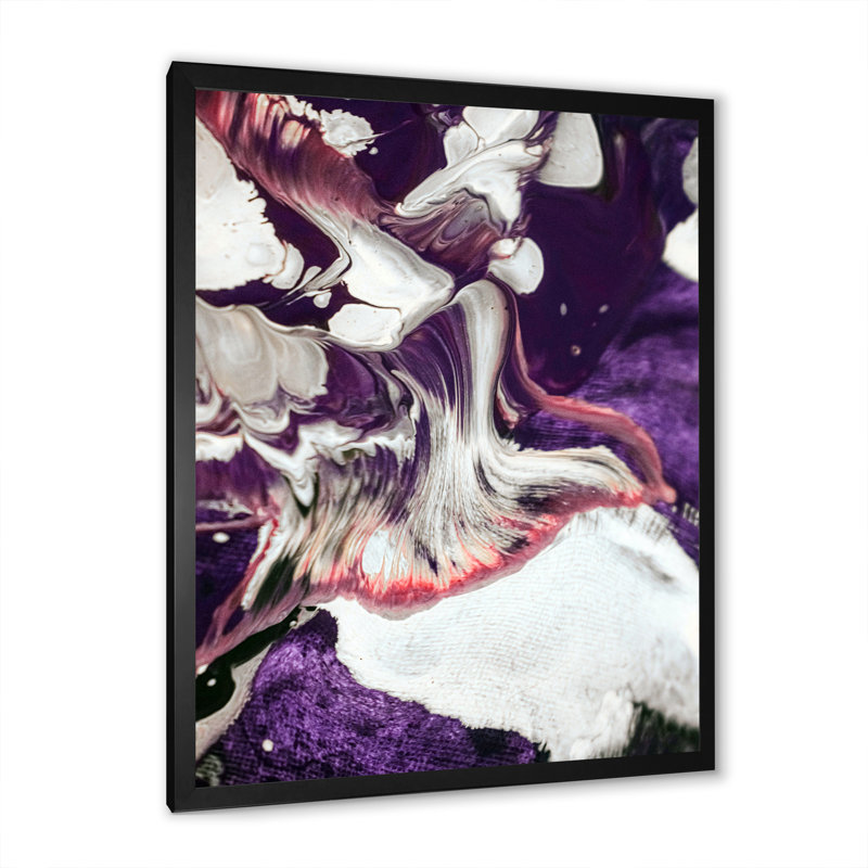 «Beautiful Mixed Abstract Fluid II», reproduction d'art sur toile moderne, Impression noire sur toile encadrée