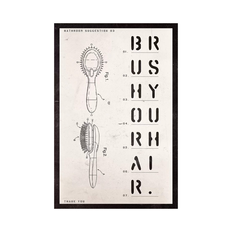 Brush Patent Print by 33 Broken Bones - Wrapped Canvas Print, 20.32 cm H x 30.48 cm W