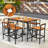 6 - Person Acacia Wicker Patio Dining Set with Rectangular Table