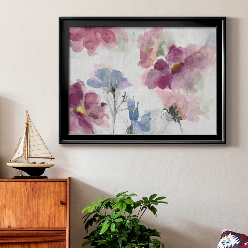 Prairie Wildflowers - Peinture sur toile encadrée, H 18,5 po x l 24,5 po x P 1 po, Cadre noir