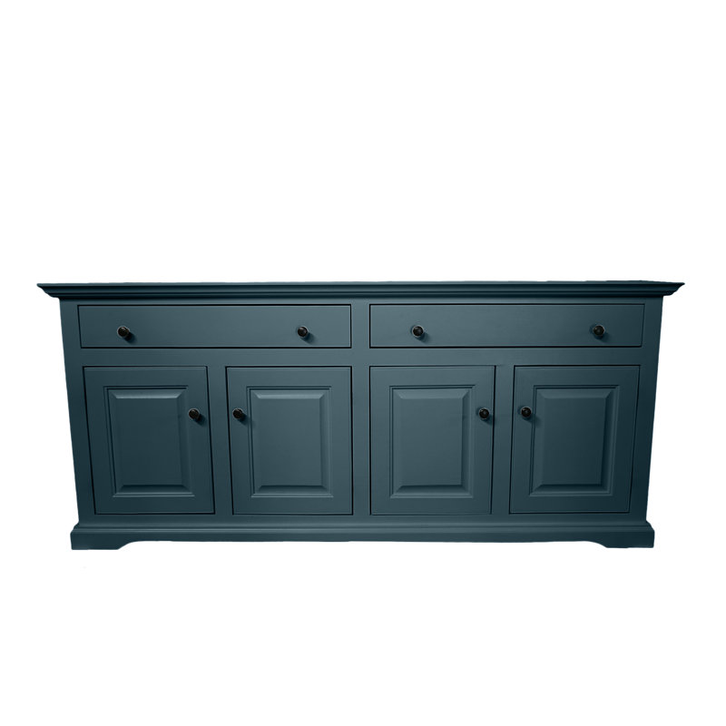 Savannah Solid Wood Traditional Sideboard Buffet, Smokey Blue, 31" H x 80" W x 18" D