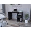 Bureau d'ordinateur Odessa avec tiroir simple et armoires de rangement ouvertes-199813337