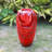 Outdoor Red Vase Water Floor Fountain with White LED Light