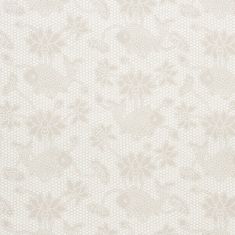 Papier peint Lotus Batik, Naturel