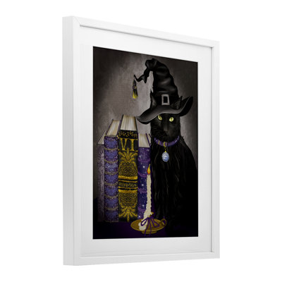 «Black Cat Gothic», reproduction sous verre encadrée, design par Lori Mosley