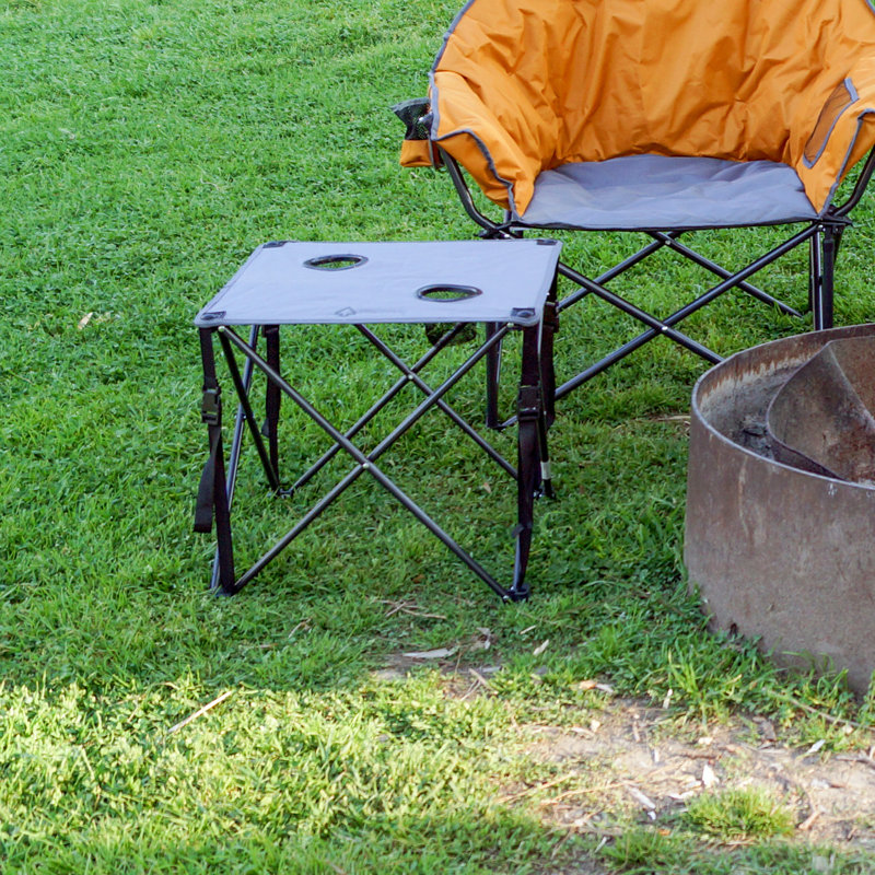 Square Metal Folding Outdoor Camping Table , 24'' in. W 22'' in. D, Blue