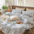 MooMee Striped Duvet Cover Set 100% Washed Cotton Linen Like Textured-111720997-105229476