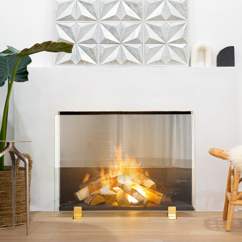 Pare-étincelles en verre Thorne, H 26 po x l 36 po x P 6 po