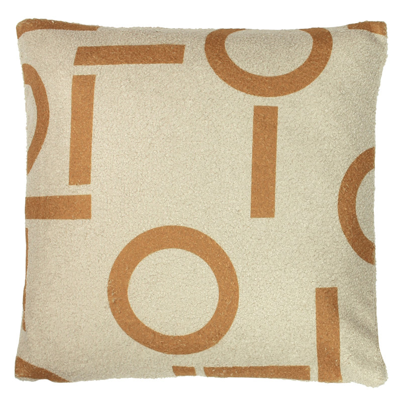 Geometric Black Square Cushion Cover, Ginger