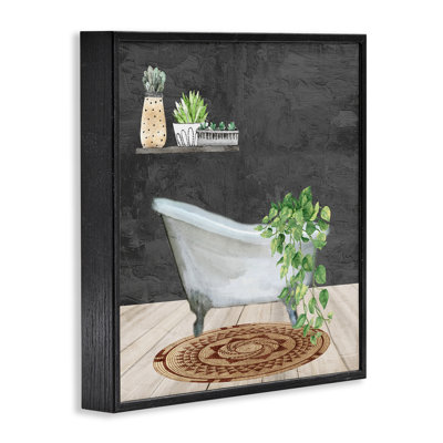 Botanical Bathtub Scene Framed Giclee Art by Kim Allen
