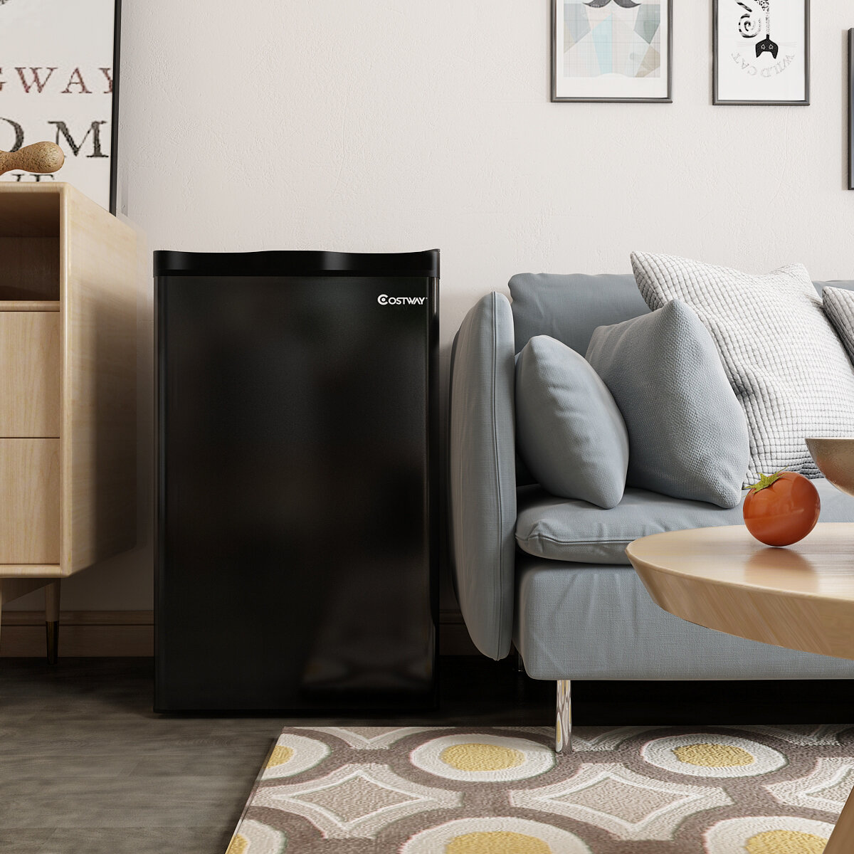 3.2Cu.Ft Mini Fridge with Freezer - Small Refrigerator for Bedroom, Office,  Dorm, Apartment with Reversible Single Door & Te - AliExpress