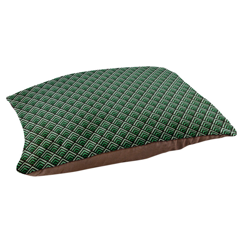Coussin de créateur géométrique à chat dégradé reverse Campion, L 52 po x l 42 po, Noir / Vert / Blanc