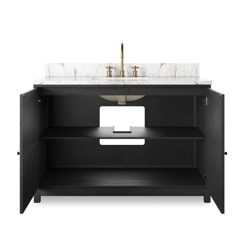 Meuble-lavabo simple Sonata, Noir, 48"