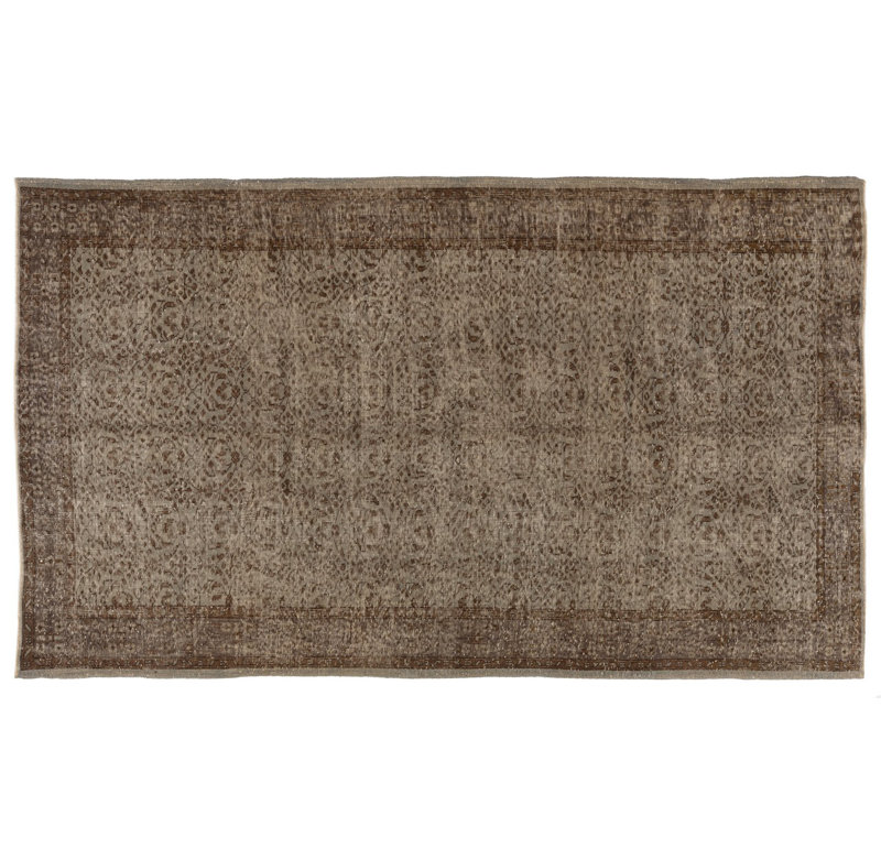 Tapis turc en laine fabriqué à la main 5,7 x 9 pi en gris et brun. Great 4 Modern Interiors
