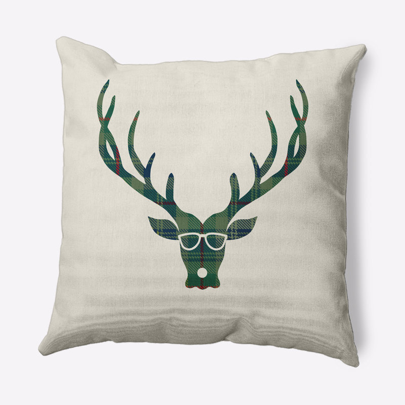 Cool Dude Holiday Reindeer_Sq, 18 po x 18 po, Vert foncé, Oui