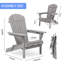 Chaise de patio grise en bois massif - pliante pour le jardin, la pelouse et la cour-1685906081