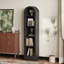 Étagère ouverte à 4 niveaux en forme d'arche, étagère de rangement autoportante en MDF imitation bois avec trousse anti-basculement pour chambre, bureau ou salle de bain-1596770197