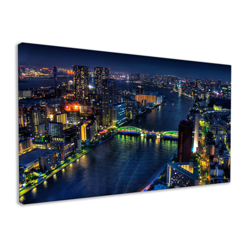 Tokyo Skyline - Wrapped Canvas Print, 31cm H x 51cm W x 2cm D