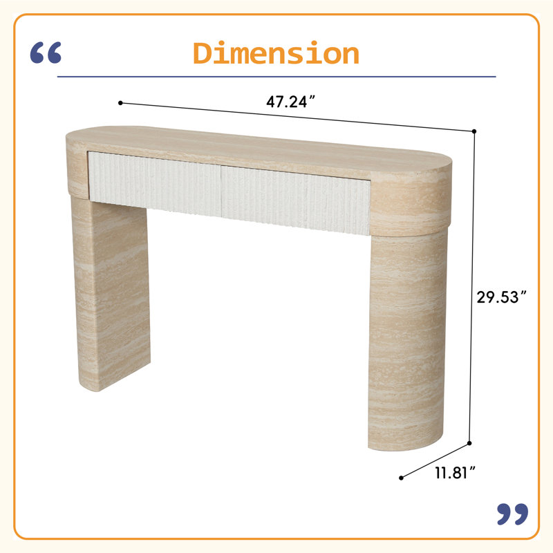 Entryway Table,Two Hidden Handle Drawers, Console Table