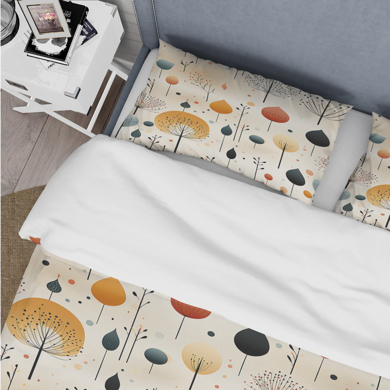 Subdued Expression I Floral Duvet Cover, Twin Duvet Cover + 1 Standard Sham