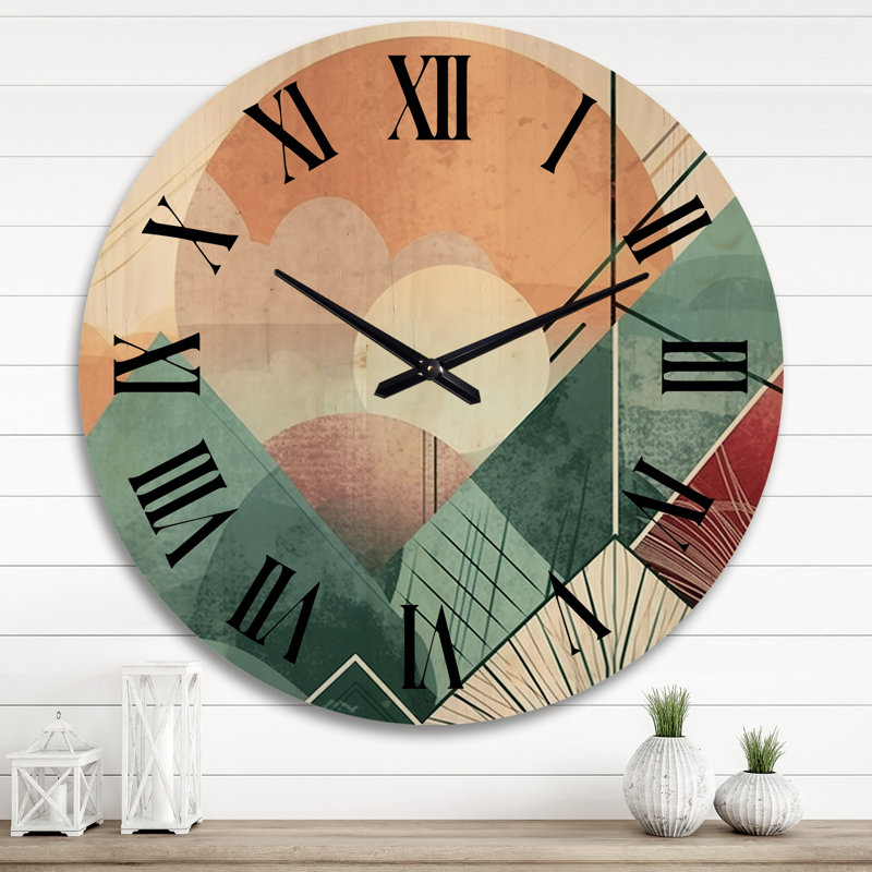 Horloge murale en bois massif Tezer, Très grand