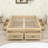 Wooden Platform Bed with 6 Drawers-212478041-212478044