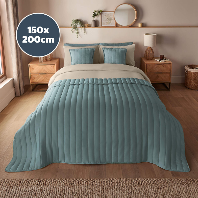 Silentnight Supersoft Quilted Bedspread 150 x 200cm, Blue
