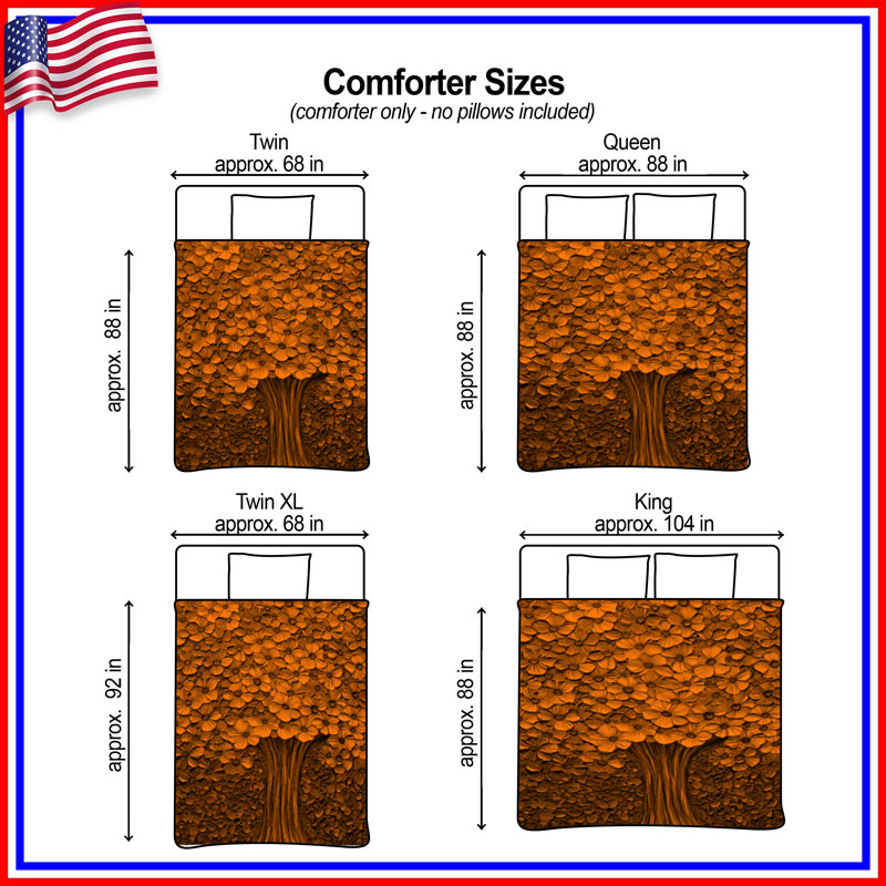 Bronze Floral Tree Comforter, Twin Extra Long