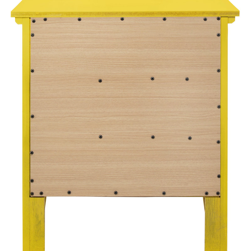 Table de chevet jaune vibrante et décontractée, Jaune