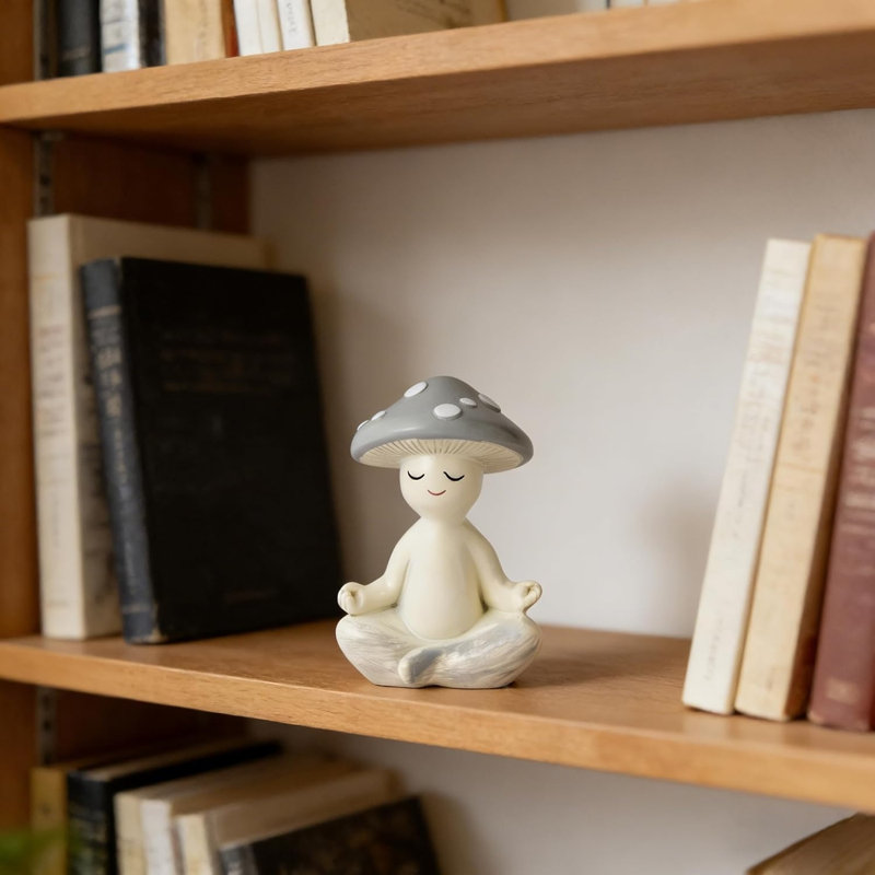 Statue méditation en résine champignon méditation