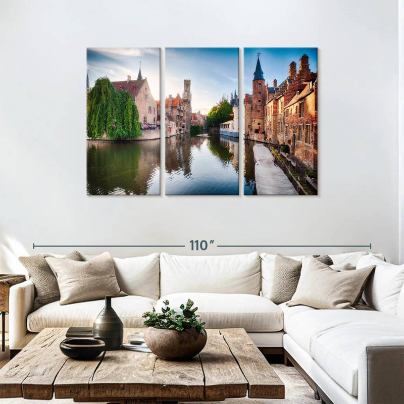 Lilie Bruges Water Canal, H 48 po x l 74 po