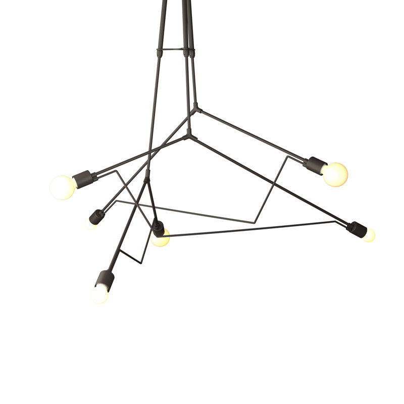 Divergence 6 - Light Outdoor Chandelier, Coastal Dark Smoke, 54.8" - 64.3"